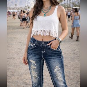 Rock Revival Noelle Y2K Distressed Skinny Jeans Size 26